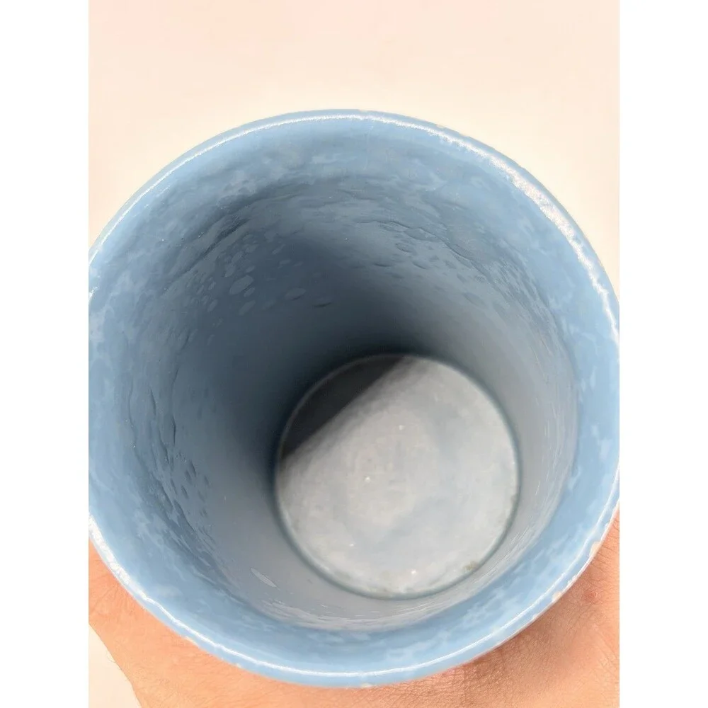 Bennington Potters Utensil Crock Vase 1398 DG Agate Blue Spongeware Blue on Blue